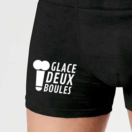 Boxer Homme Glace deux boules Noir