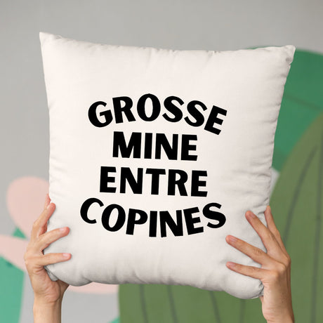 Coussin Grosse mine entre copines Beige