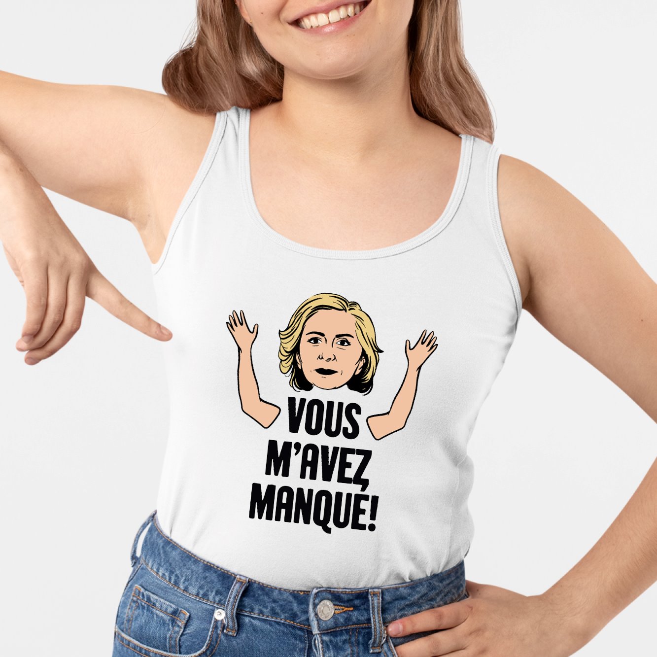 Débardeur Femme Vous m'avez manqué Blanc