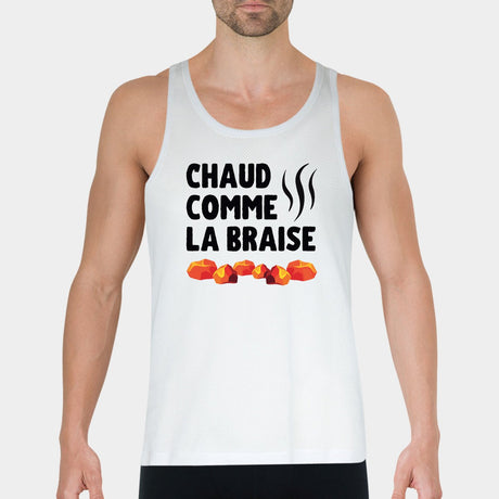 Débardeur Homme Chaud comme la braise Blanc