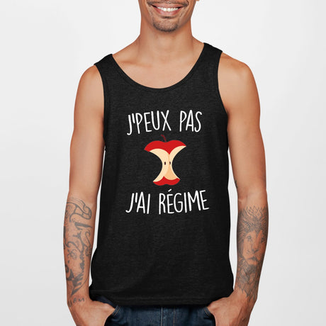 Débardeur Homme J'peux pas j'ai régime Noir