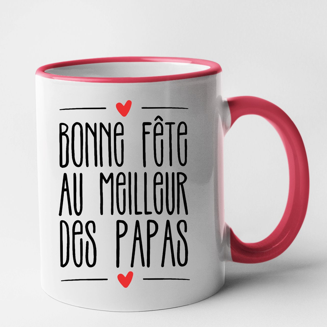 Mug Bonne fête au meilleur des papas Rouge