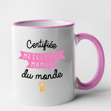 Mug Certifiée meilleure maman du monde Rose