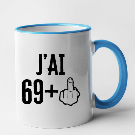 Mug J'ai 70 ans 69 + 1 Bleu