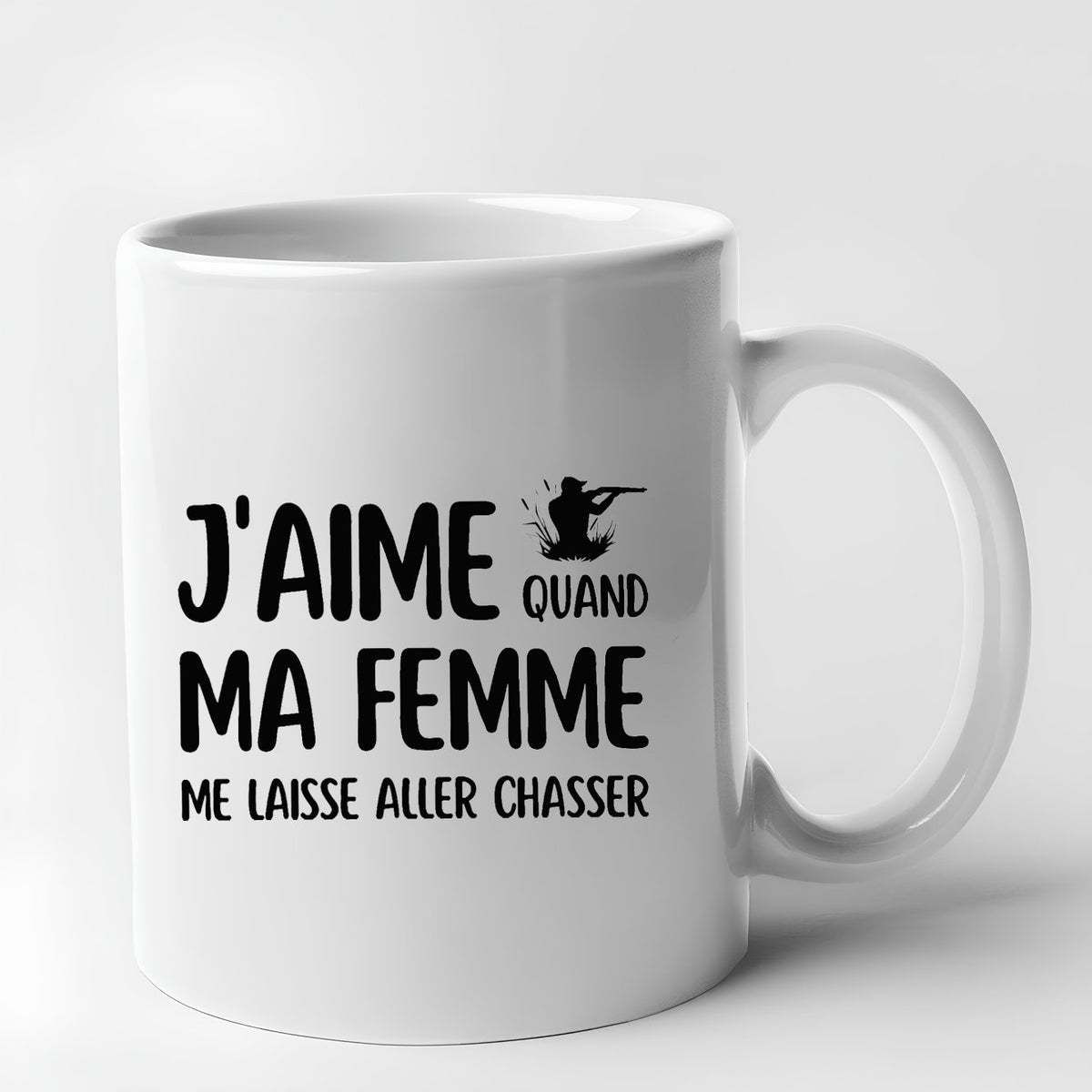 Mug J'aime quand ma femme me laisse aller chasser Blanc