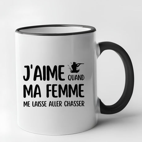 Mug J'aime quand ma femme me laisse aller chasser Noir