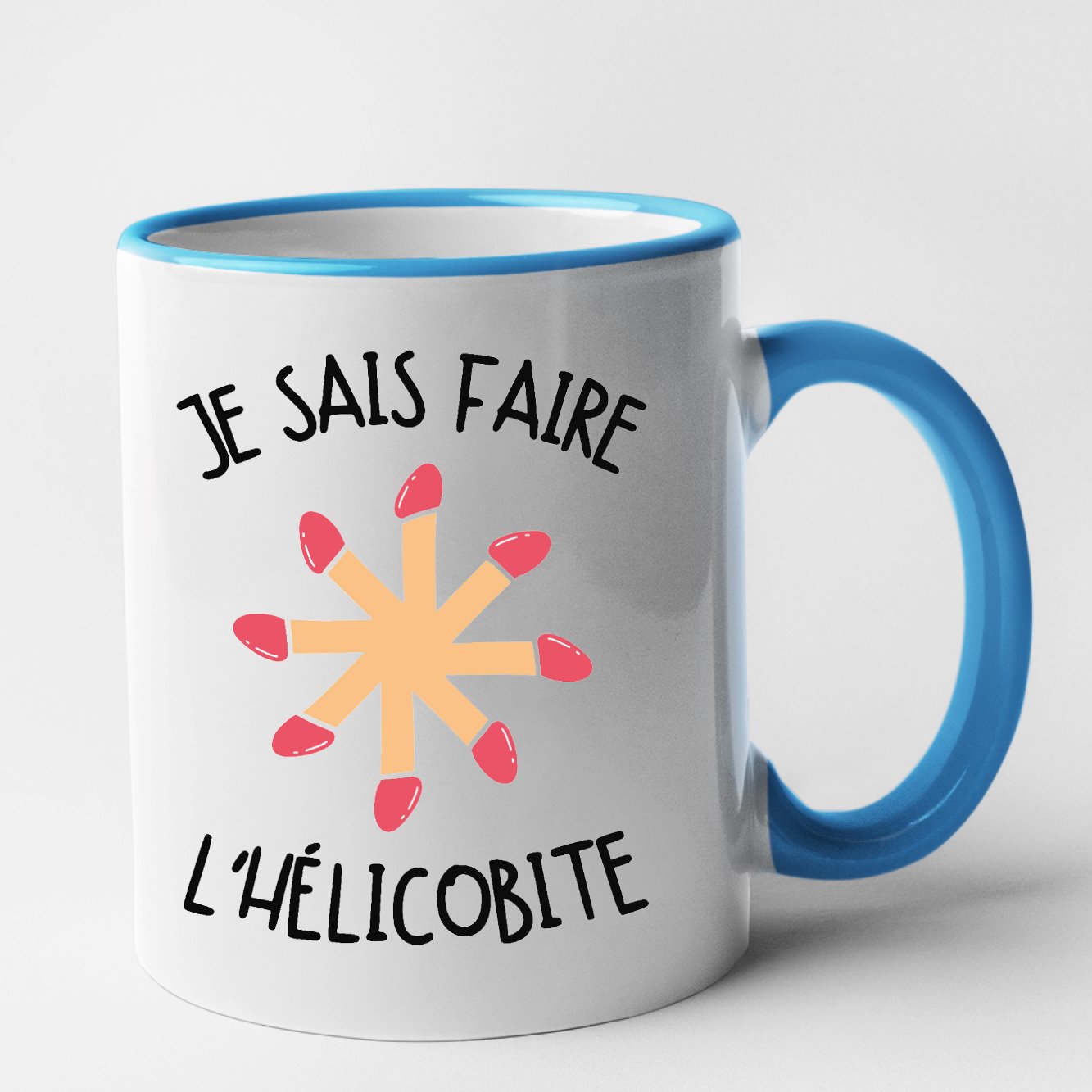 Mug Je sais faire l'hélicobite Bleu