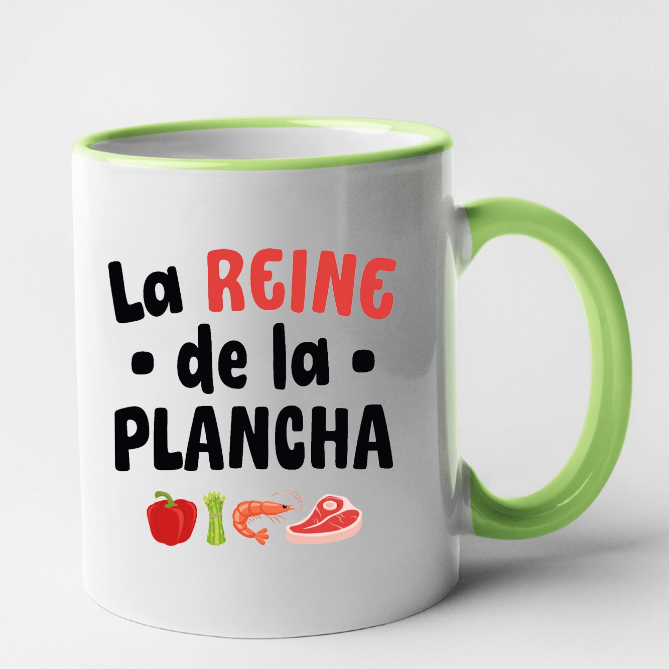 Mug La reine de la plancha Vert