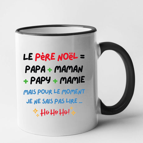 Mug Le Père Noël c'est papa maman papy mamie Noir