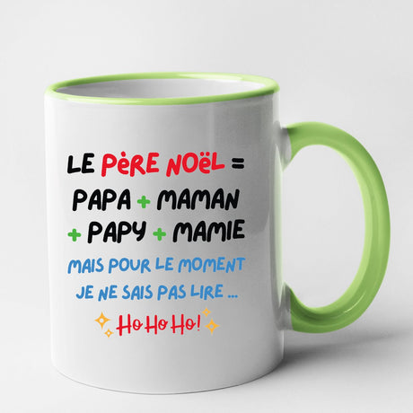 Mug Le Père Noël c'est papa maman papy mamie Vert