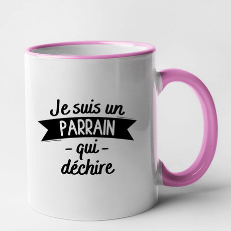 Mug Parrain qui déchire Rose