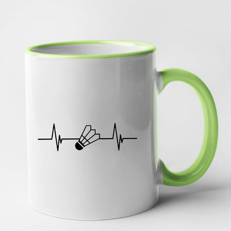 Mug Rythme cardiaque badminton Vert