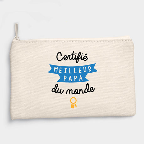 Pochette Certifié meilleur papa du monde Beige