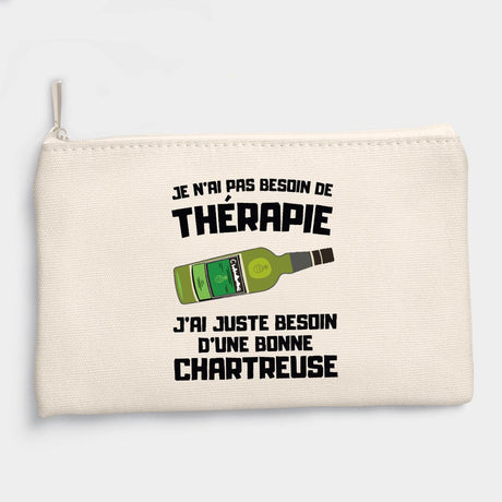 Pochette Je n'ai pas besoin de thérapie juste d'une chartreuse Beige