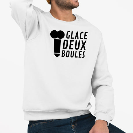 Sweat Adulte Glace deux boules Blanc