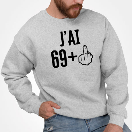 Sweat Adulte J'ai 70 ans 69 + 1 Gris