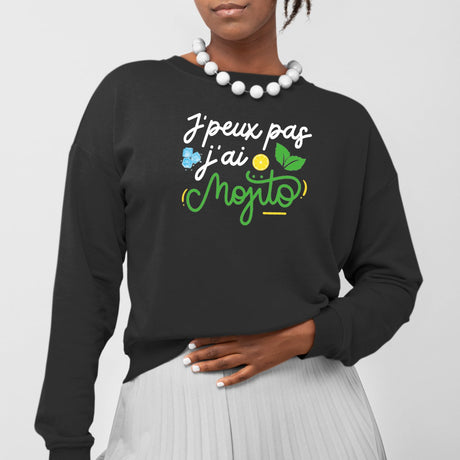 Sweat Adulte J'peux pas j'ai mojito Noir