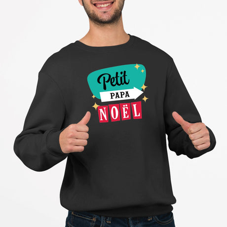 Sweat Adulte Petit Papa Noël Noir