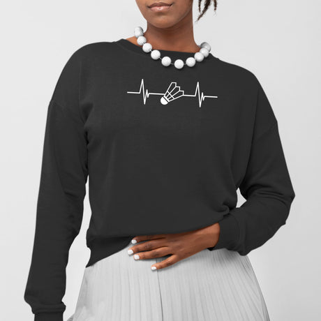 Sweat Adulte Rythme cardiaque badminton Noir