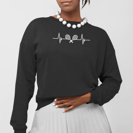 Sweat Adulte Rythme cardiaque tennis Noir