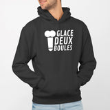 Sweat Capuche Adulte Glace deux boules Noir