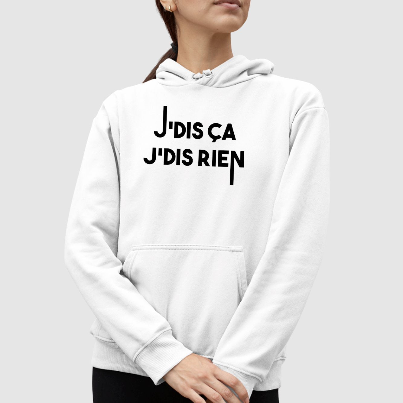 Sweat Capuche Adulte Je dis ça je dis rien Blanc