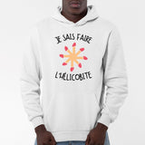 Sweat Capuche Adulte Je sais faire l'hélicobite Blanc