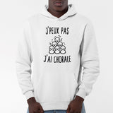 Sweat Capuche Adulte J'peux pas j'ai chorale Blanc