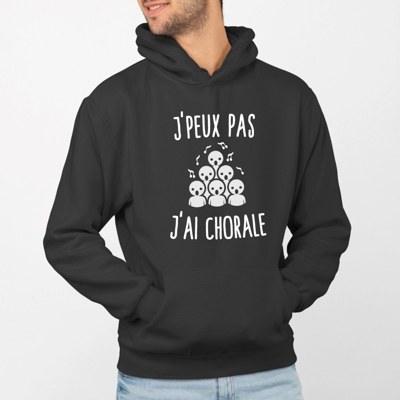 Sweat Capuche Adulte J'peux pas j'ai chorale Noir