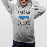 Sweat Capuche Adulte J'peux pas j'ai skate Gris