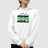 Sweat Capuche Adulte Maramé tchoukar narvalo Blanc