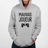 Sweat Capuche Adulte Mauvais joueur Gris