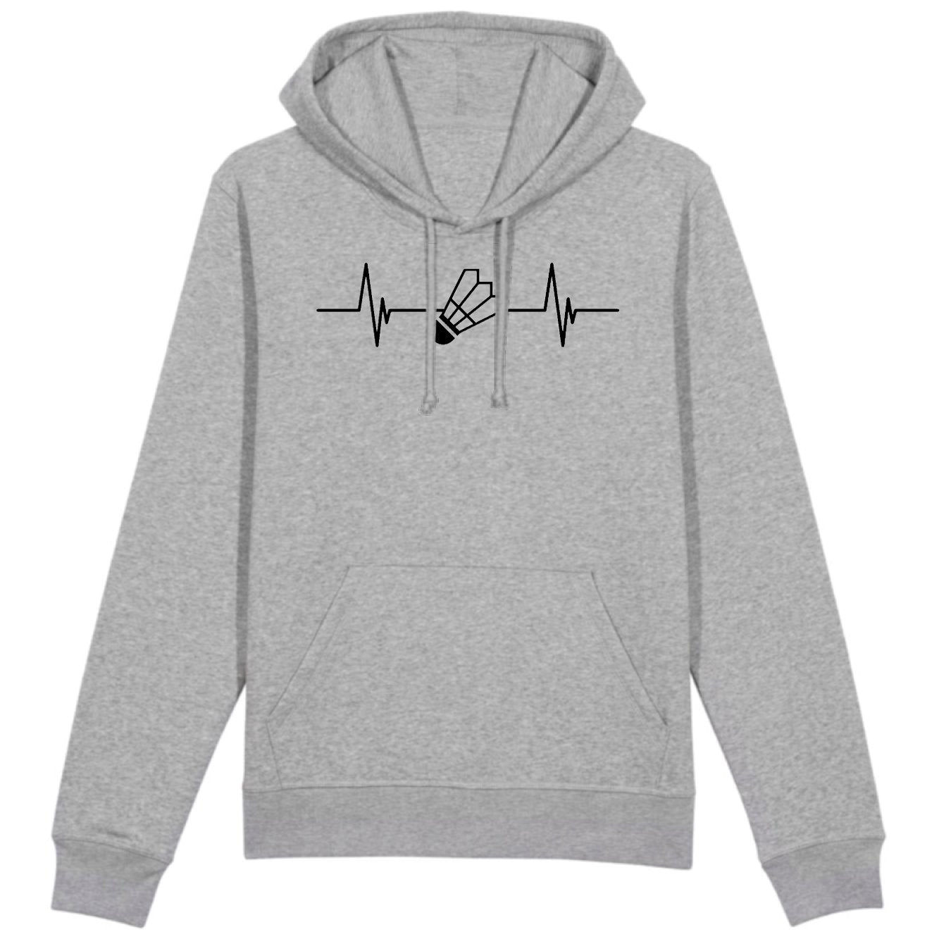 Sweat Capuche Adulte Rythme cardiaque badminton 