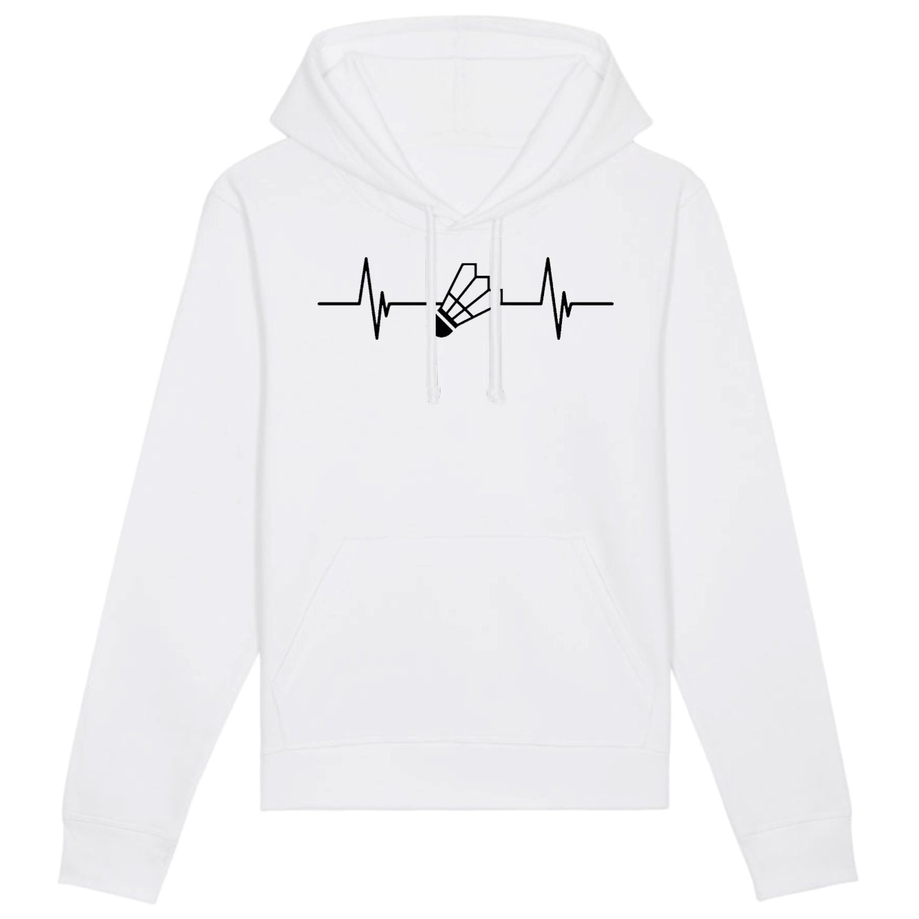 Sweat Capuche Adulte Rythme cardiaque badminton 