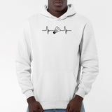 Sweat Capuche Adulte Rythme cardiaque badminton Blanc