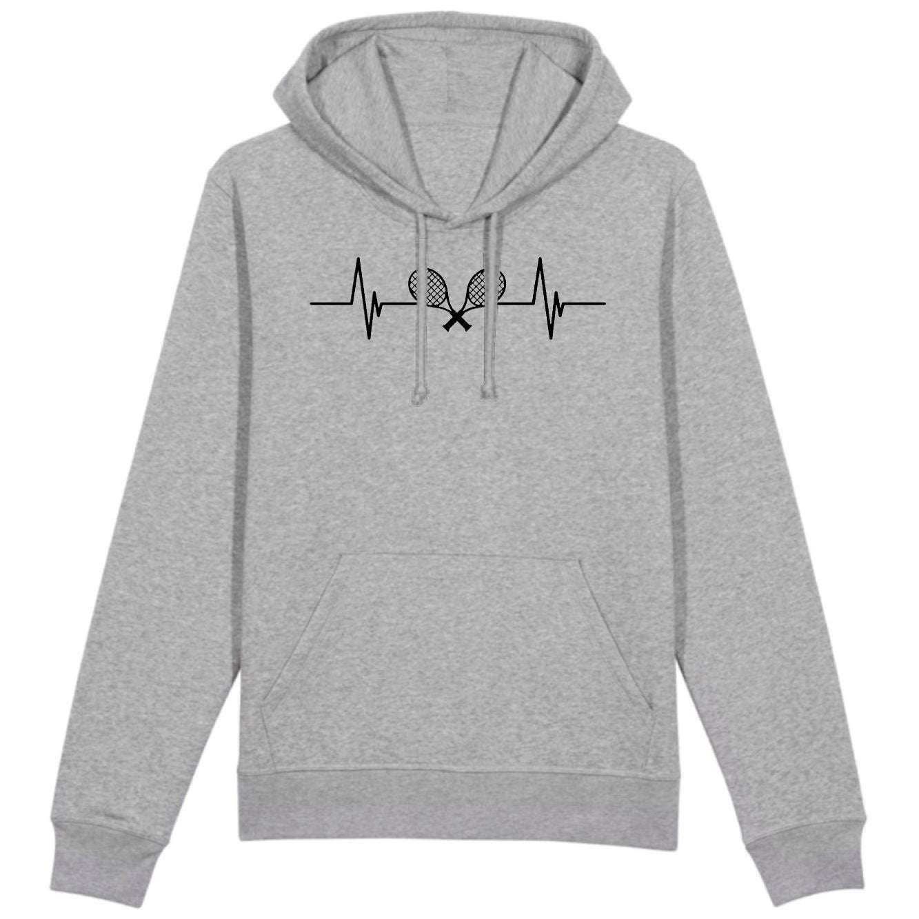 Sweat Capuche Adulte Rythme cardiaque tennis 