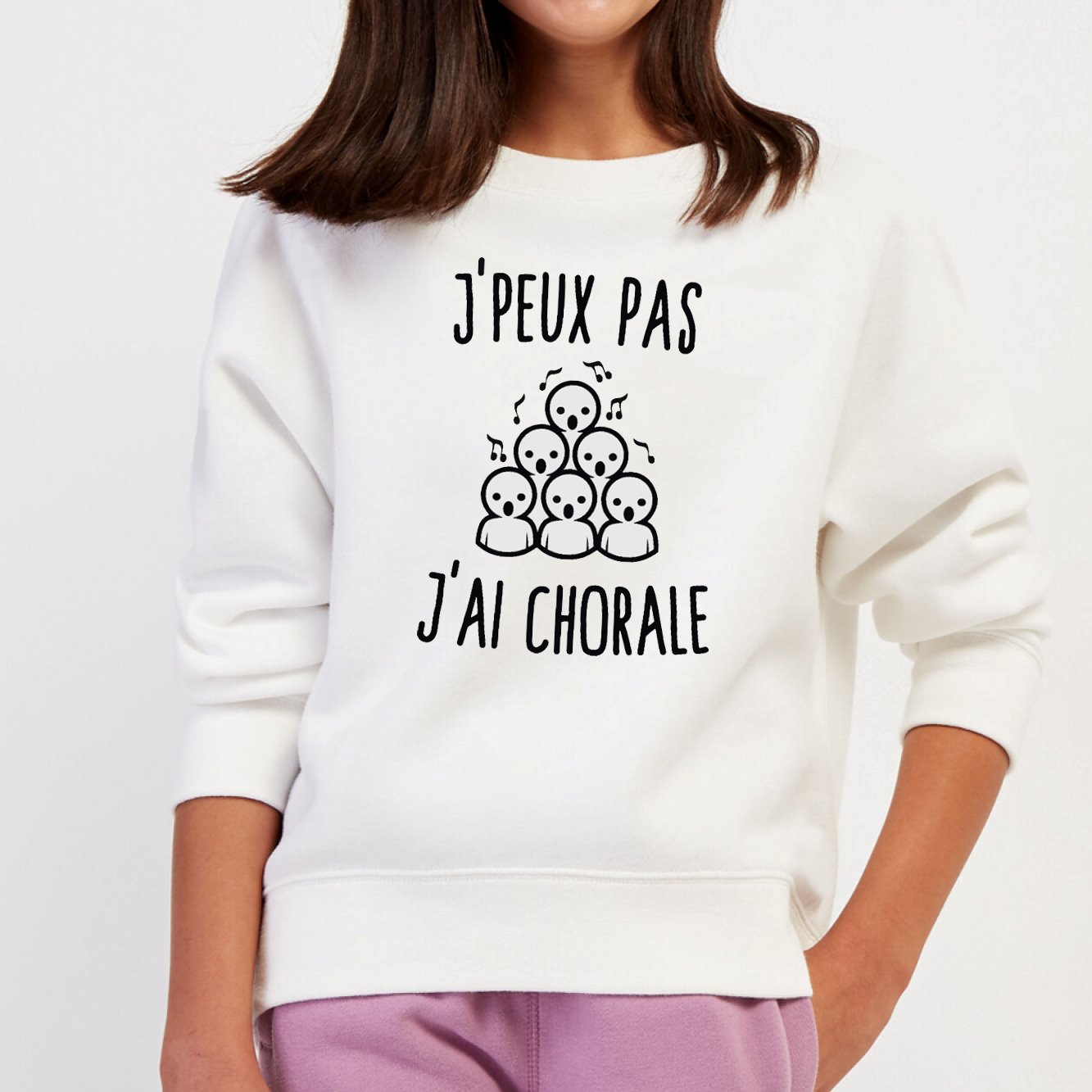 Sweat Enfant J'peux pas j'ai chorale Blanc