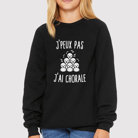 Sweat Enfant J'peux pas j'ai chorale Noir