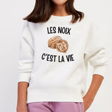 Sweat Enfant Les noix c'est la vie Blanc