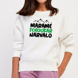 Sweat Enfant Maramé tchoukar narvalo Blanc