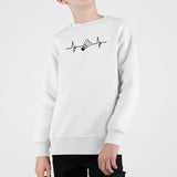 Sweat Enfant Rythme cardiaque badminton Blanc