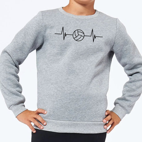 Sweat Enfant Rythme cardiaque volley Gris