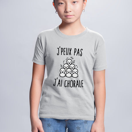 T-Shirt Enfant J'peux pas j'ai chorale Gris