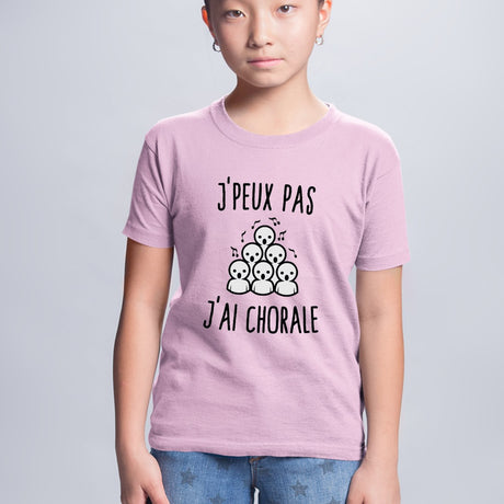 T-Shirt Enfant J'peux pas j'ai chorale Rose