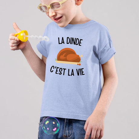 T-Shirt Enfant La dinde c'est la vie Bleu