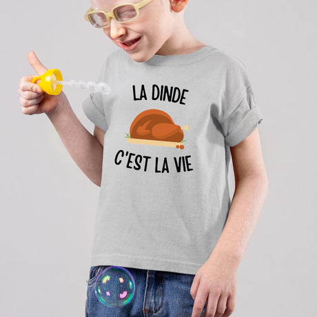 T-Shirt Enfant La dinde c'est la vie Gris