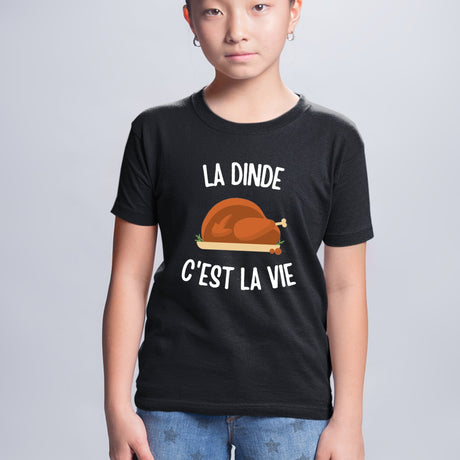 T-Shirt Enfant La dinde c'est la vie Noir