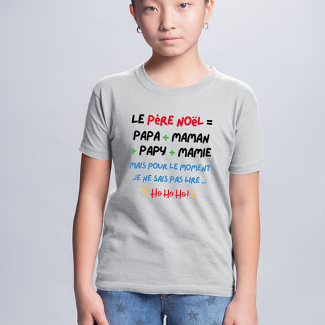 T-Shirt Enfant Le Père Noël c'est papa maman papy mamie Gris