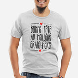 T-Shirt Homme Bonne fête au meilleur grand-père Gris