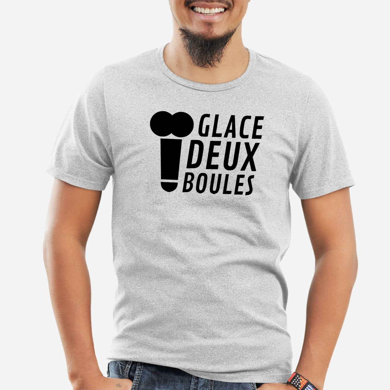 T-Shirt Homme Glace deux boules Gris